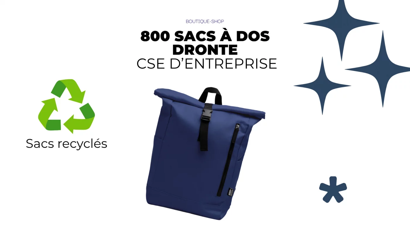 Sacs à dos Dronte en RPET recyclé personnalisés pour le CSE UES Aldes