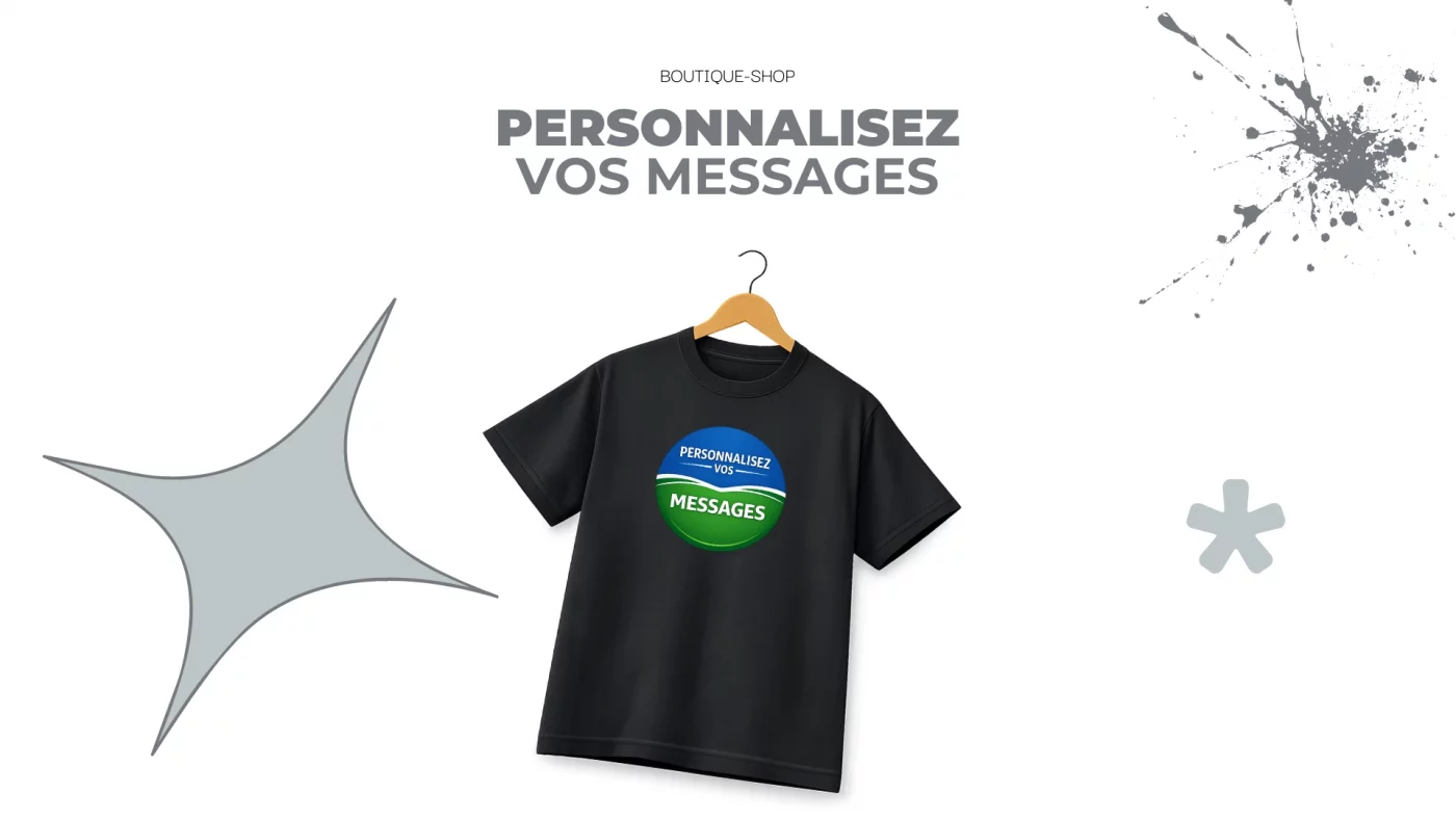 T-shirt noir personnalisé avec logo rond – impression DTF Lyon