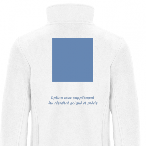 Logo dos carré sur veste polaire femme personnalisée