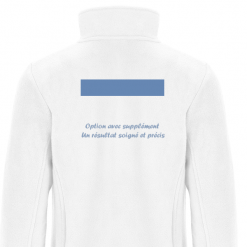 Logo dos rectangle sur veste polaire femme personnalisée