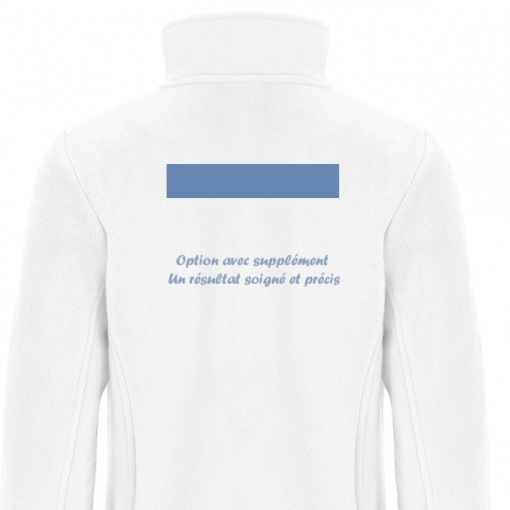 Logo dos rectangle sur veste polaire femme personnalisée