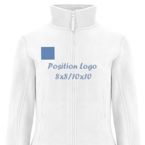 Logo poitrine sur veste polaire femme professionnelle