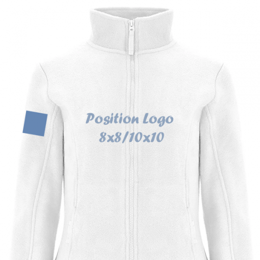 Logo bras droit sur veste polaire femme personnalisée